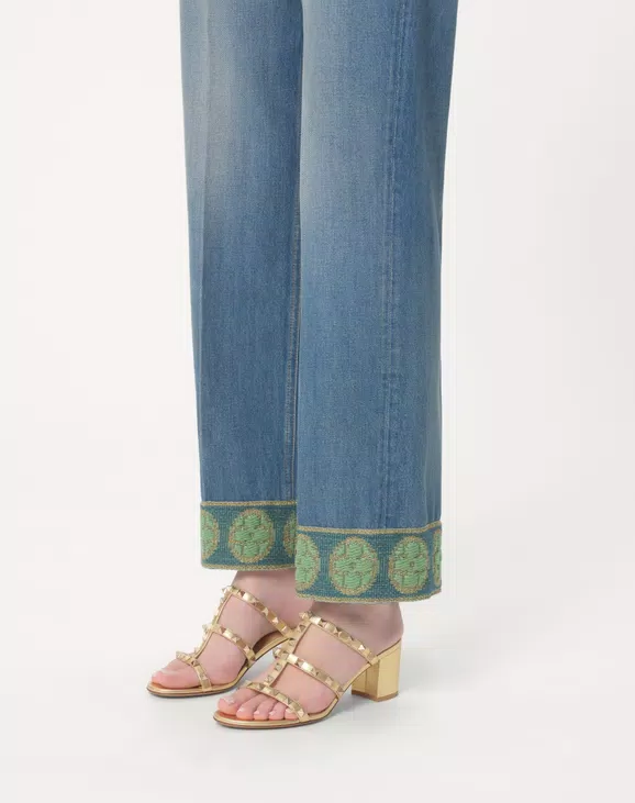 Valentino Rockstud Slide Sandal In Laminated Nappa 60Mm - Image 4